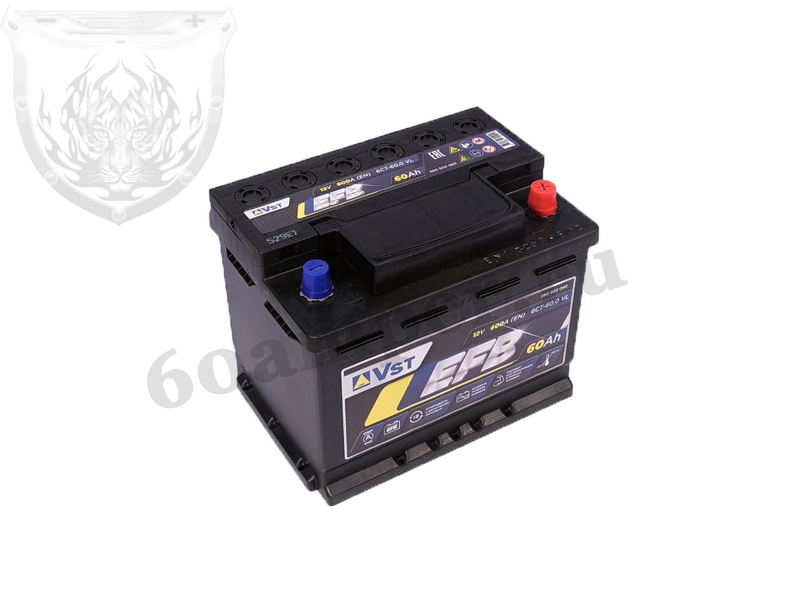 Изображение Аккумулятор VST 60 А*ч Обратный EFB (560500060) : №1