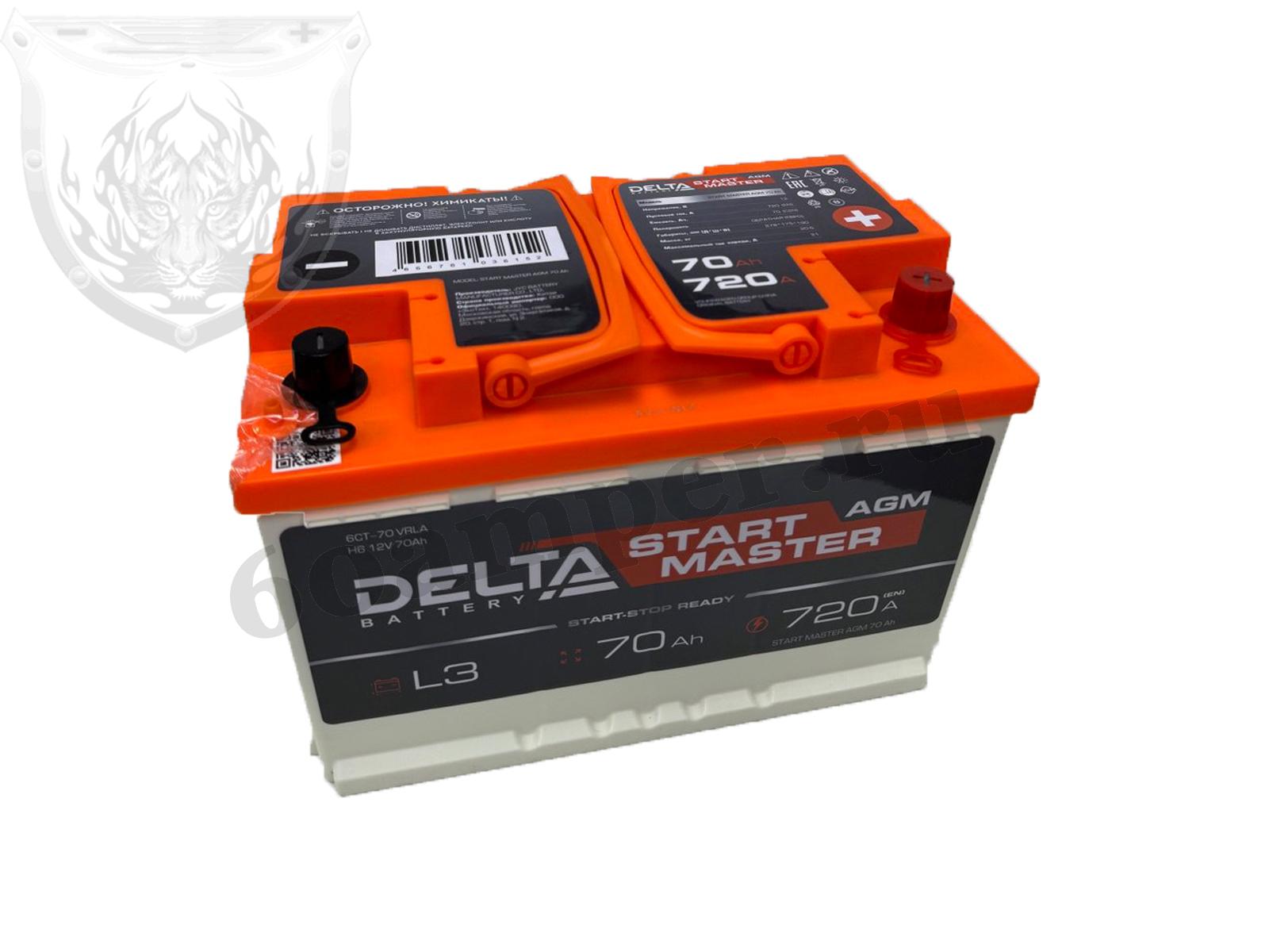 Изображение Аккумулятор DELTA 70 А*ч Обратный AGM : №1